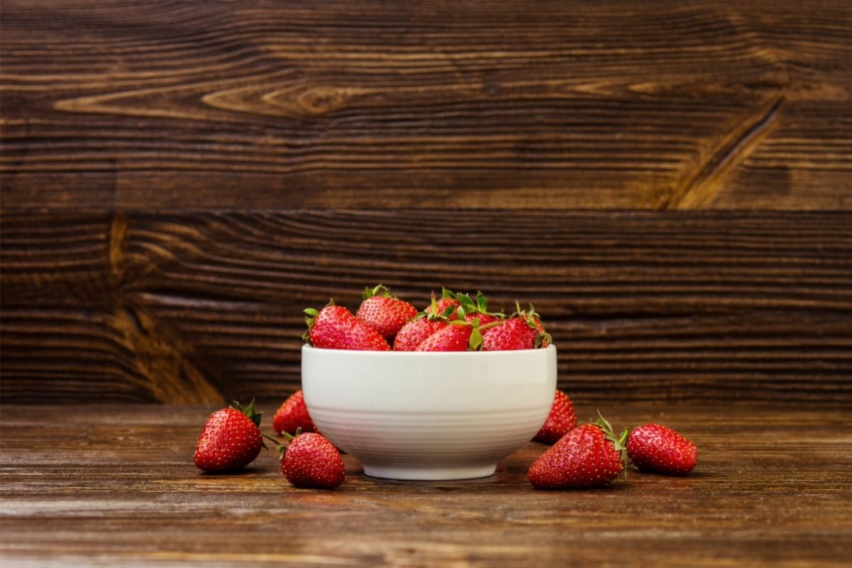 Strawberry on a wooden background